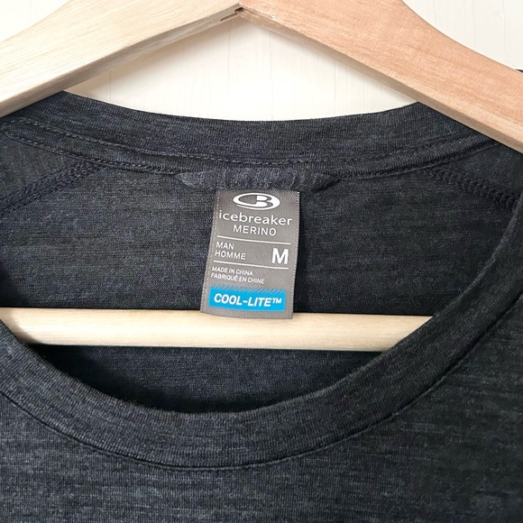 Icebreaker Men's Cool-Lite Sphere Short Sleeve Crewe M Heathered Charcoal - Picture 4 of 5